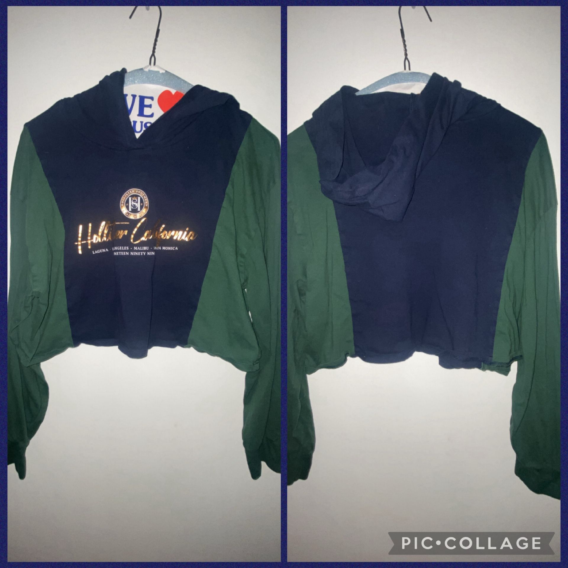 Hollister Cropped Hoodie Shirt