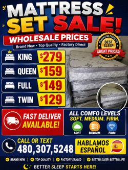 New queen mattress woth box spring,,, Deliver Available