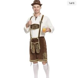Men’s Oktoberfest Lederhosen, Bavarian Costume Size Xl