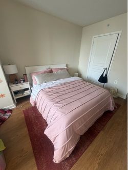 IKEA MALM Queen Bed Frame with 2 Storage Boxes