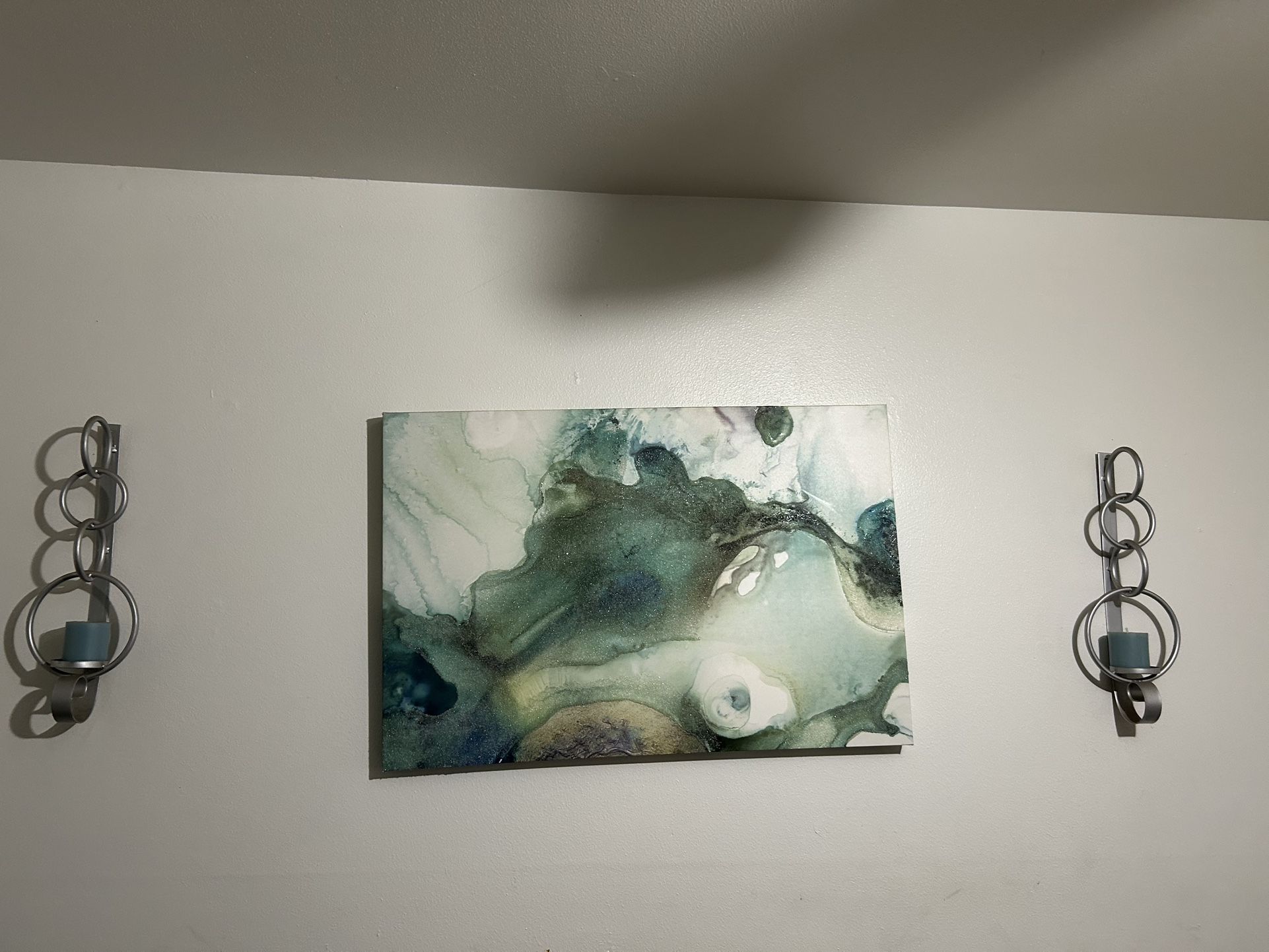 Wall Canvas & Candle Holders