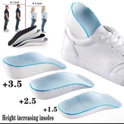 Increase Height Invisible Insoles Shoe Inserts Heel Lift Taller Pad Men Women