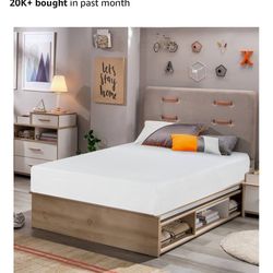 FDW | 8 Inch Twin Mattress | Medium Firm | Gel Memory Foam Mattress | White | Bed in a Box, CertiPUR-US Certified,Pressure Relief, Cooling Ventilation