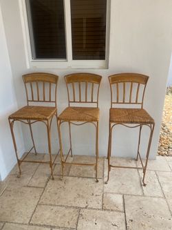 Wrought Iron Bar Stools (3)