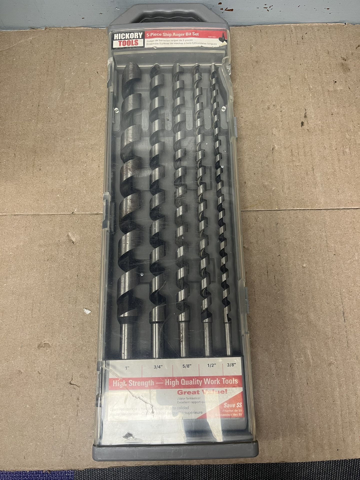 Hickory Tools 5 Piece Ship Auger Bit Set 17” Long