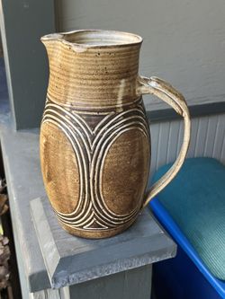Large Mid-Century Pottery, Pitcher 1964