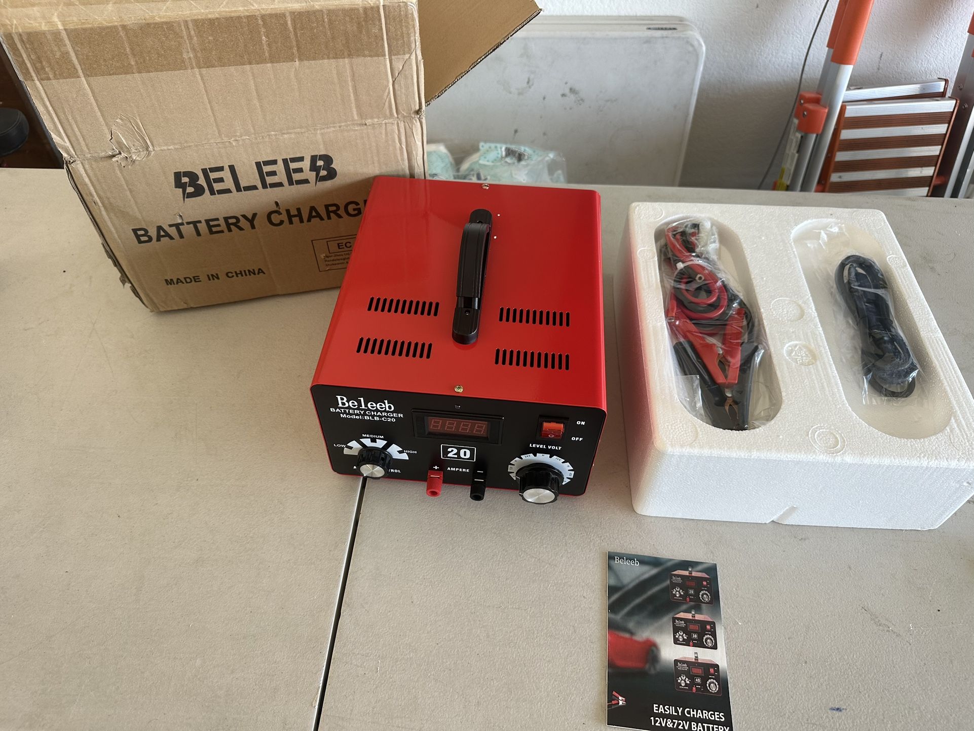 C20 Adjustable Battery Charger 12V 24V 36V 48V, 12A Pulses of High-Voltage Battery Desulfator Maintainer with Smart Chip for Lead-Acid LiFePO4 Lithium