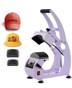 Hat Press, Hat Press Heat Machine for Caps with LCD Control, Hat Heat Press with 2 Platens & Caps Stretcher for Vinyl, Sublimation, Heat Transfer (Pur