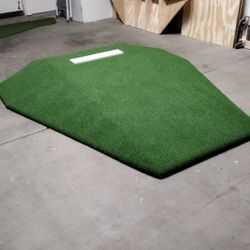 Portable Pro Pitching Mounds, This One Is 4 In Under7 Ft Long 5 1/2 Ft Wide Six And Try With Pro Grade Turf On It From Turf Hub