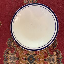 Large Ceramic China Restaurant Quality Blue and White Dinner Plate