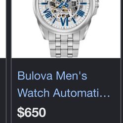 Bulova Automatic skeleton watch 