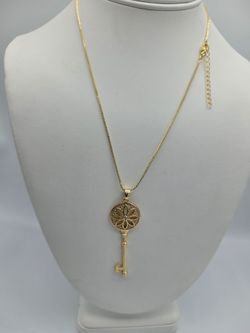 Gold-Tone Key Pendant Necklace