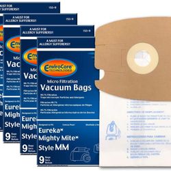 EnviroCare Replacement Vacuum Style MM Eureka Mighty Mite 3670 and 3680 Series Canisters 9 Bags, White