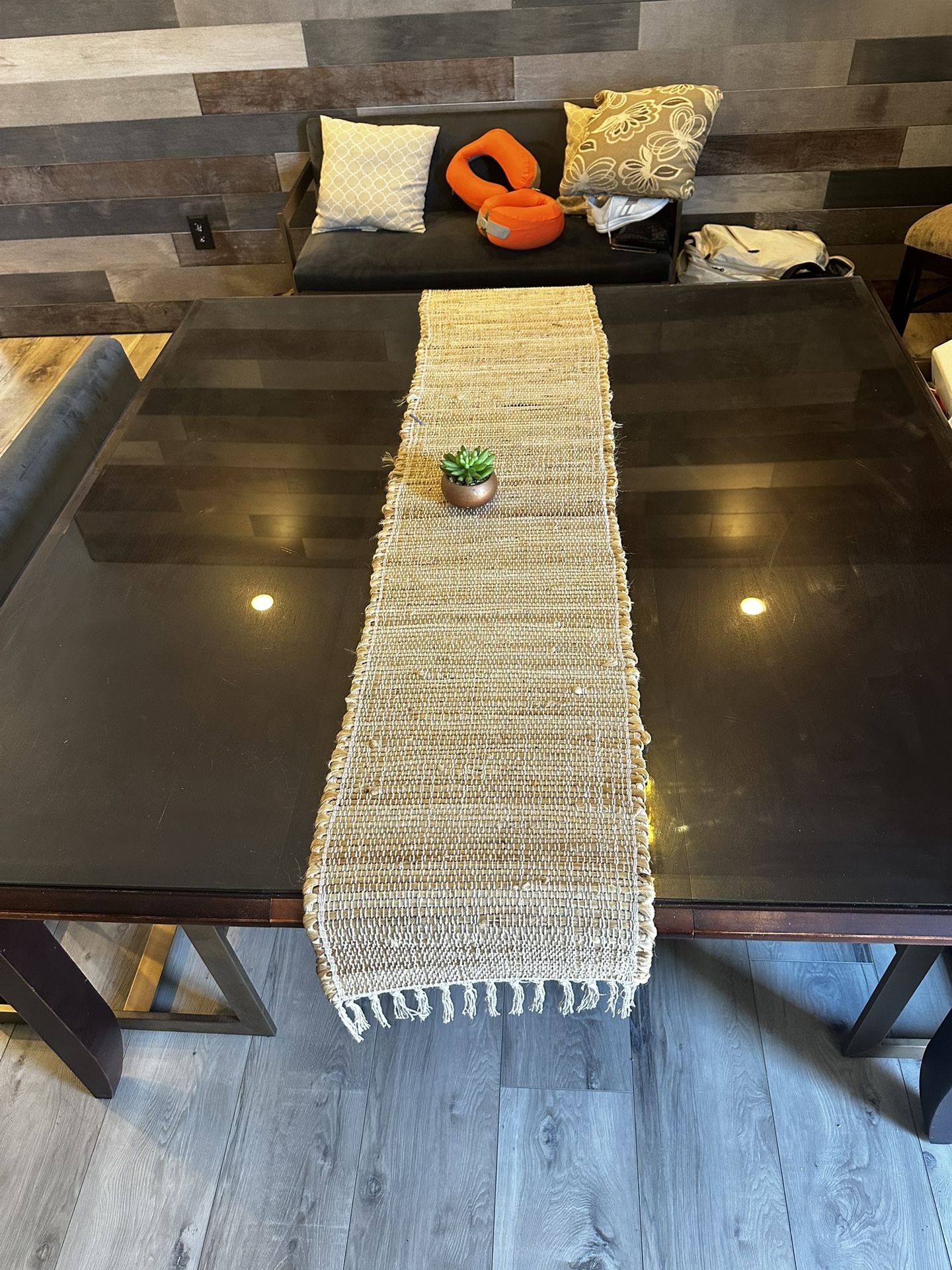 60 Inch Square Dining Table With Custom Protective Glass Top