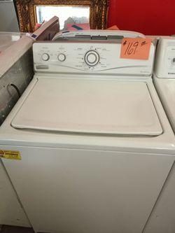 Maytag washer white heavy duty super size works great . Warranty . Delivery available . 2203 Fowler st. Ft. Myers 33901