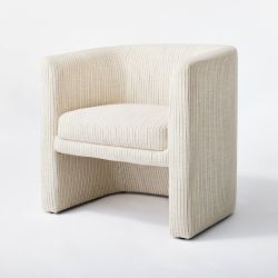 Vernon Accent Chair Tan Striped - Threshold™ Designed with Studio McGee: Polyester Upholstery