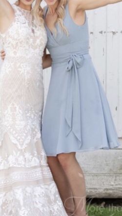 Azazie Size 10 Dusty Blue Bridesmaid Dress