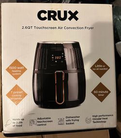 CRUX 2.6QT Touchscreen Air Convection Fryer