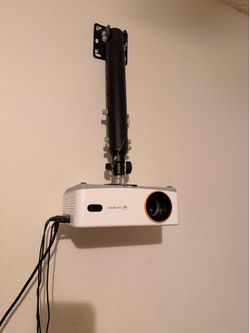 1080p full HD projector with ceiling mount and pull down screen 120 inch