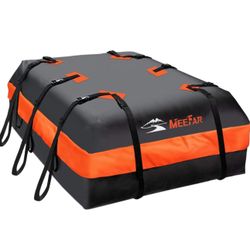 Rooftop top Cargo Carrier Bag 20 Cubic feet Waterproof for All Cars with/Without Rack, Includes Anti-Slip Mat, 10 Reinforced Straps, 6 Door Hooks, Lug