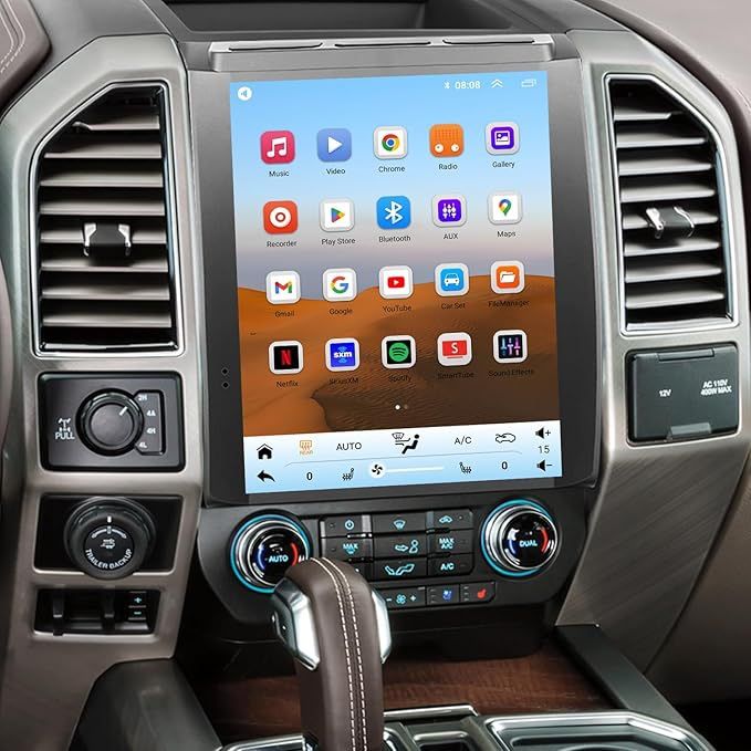 Car Stereo Radio for Ford F150, 2015-2018 Wireless CarPlay Android Auto, Bluetooth GPS, 12.1 Inch Tesla Style Touch Screen Head Units, Navigation
