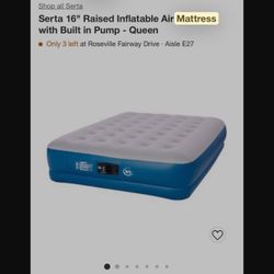 Brand New Sealed Seely Serta Camping Mattress Self Inflate Queen Size 