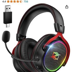 Ozeino Wireless Gaming Headset for Ps5 Ps4 PC Laptop -7.1 Surround Sound, Detachable Noise-Canceling Mic, 45H Playtime, 50mm Driver Headse