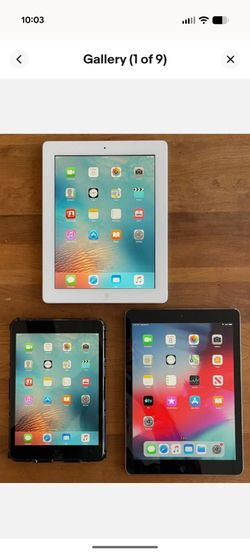 3 older iPad tablets - working, reset and great battery