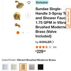 Kohler’s Bath/shower Set 