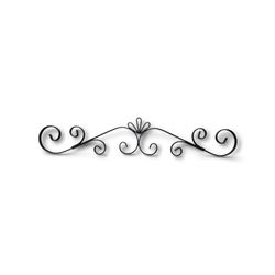 Vintage Black Wrought Iron Wall Scroll Decor Metal Filigree Swirl Topper
