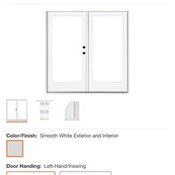 Fiberglass Smooth White Left Hand Patio Door