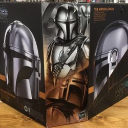 Star Wars Black Series Mandalorian Electronic Helmet w/ Box – Lights Up – Hasbro