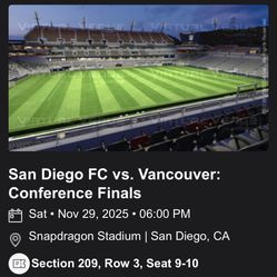 SDFC vs Vancouver 3 Pairs of Tickets - 11/29 @ 6pm