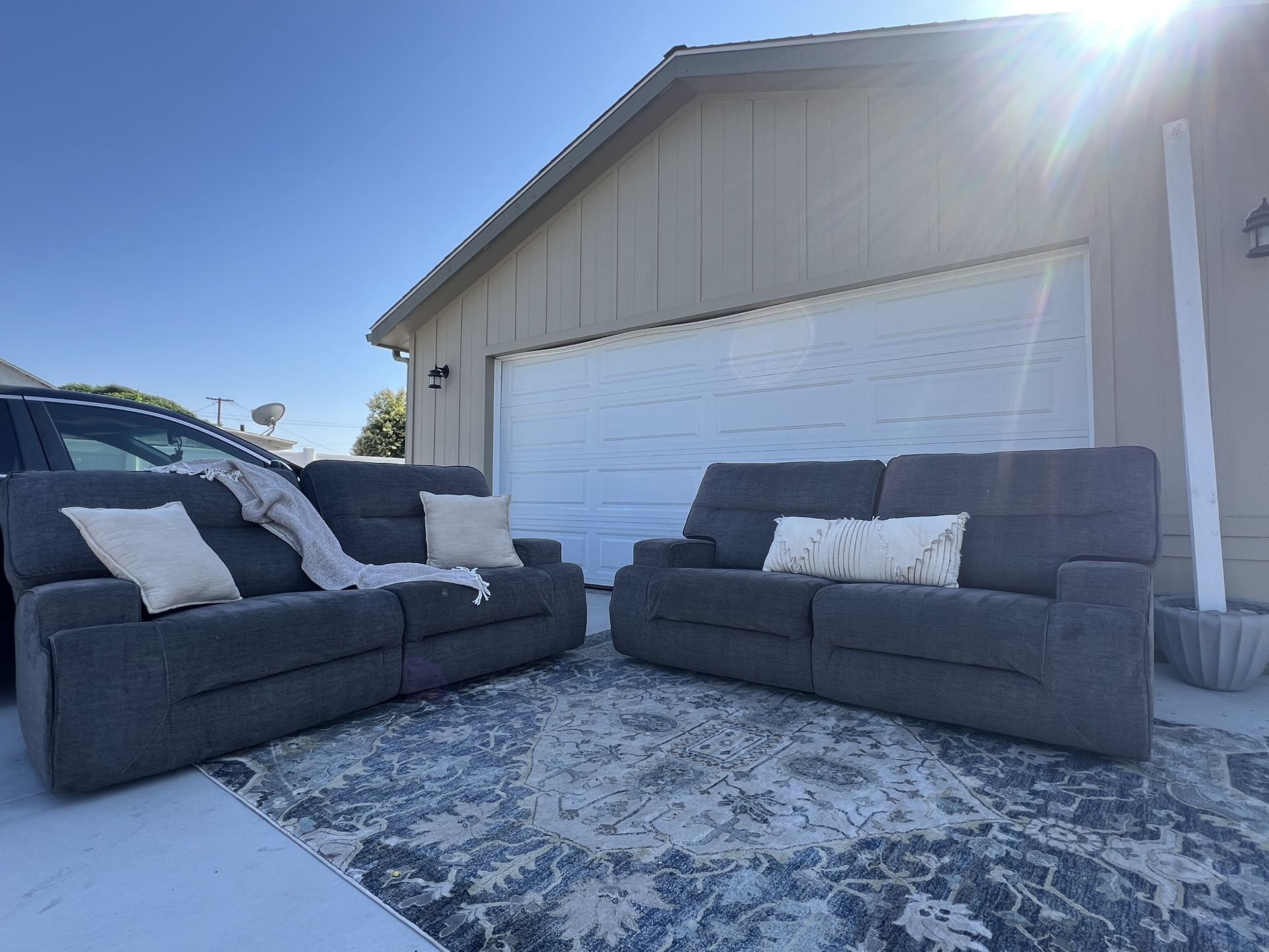 Living Spaces Gray Recliner Couches