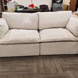 Luxury Oversized Loveseat Sectional Sofa Couch, Premium Down Filled Modular Sectional Sofa, FSC Certified, 80‘’ Width, 2 Seat Cloud Couch for Living R