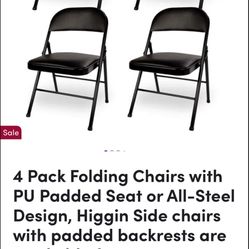 3 Padded Folding Chairs 
