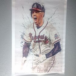Freddie Freeman Poster BaseballAtlanta Braves Canvas Poster 14x18