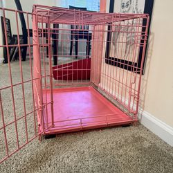 Pink Medium Dog Cage 