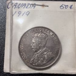 1919 Canada 50 Cents Coin
