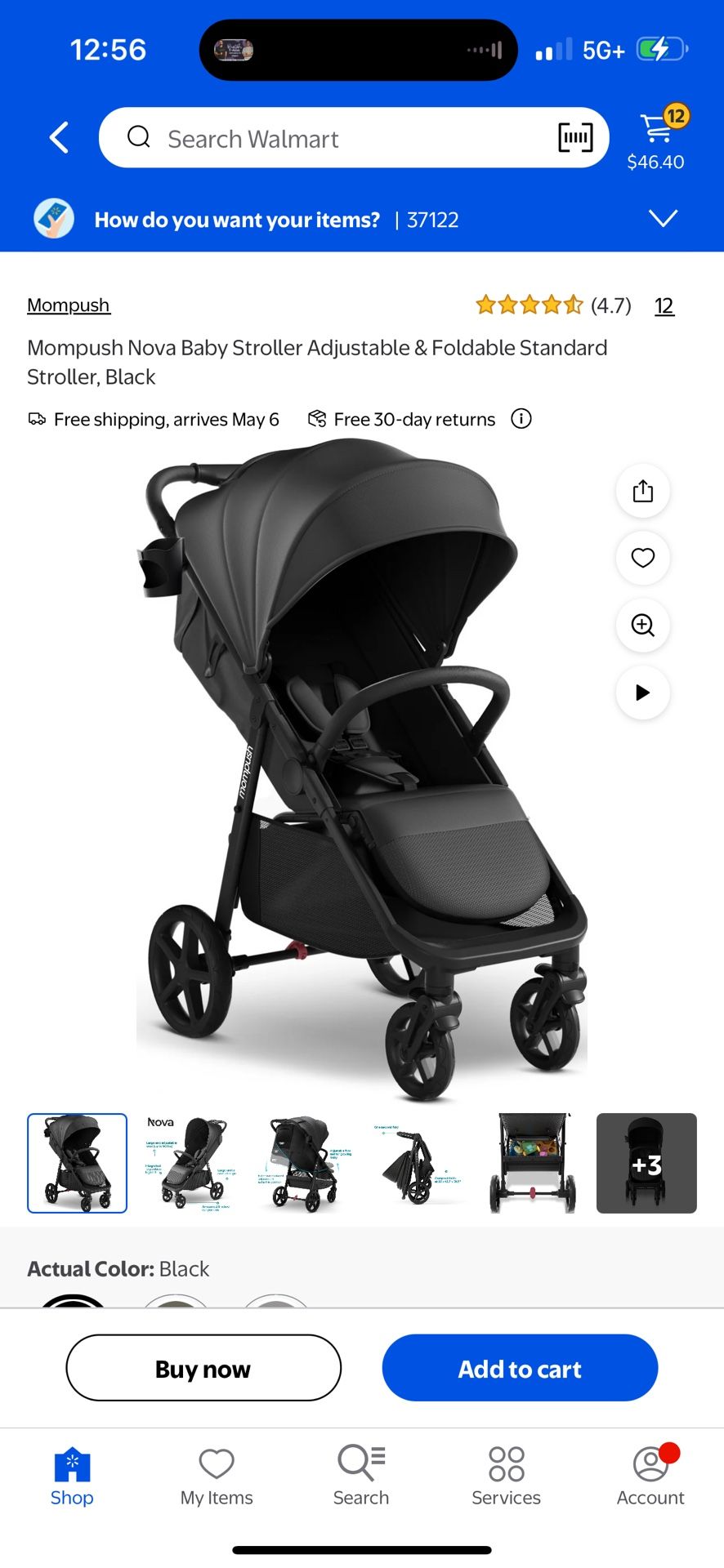 Mompush Wiz 2-in-1 Convertible Baby Stroller with Bassinet Mode, Foldable Infant Stroller with Reversible Seat and Large UPF 50+ Сапору