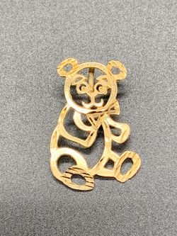 1" Gold Teddy Bear pendant #33670