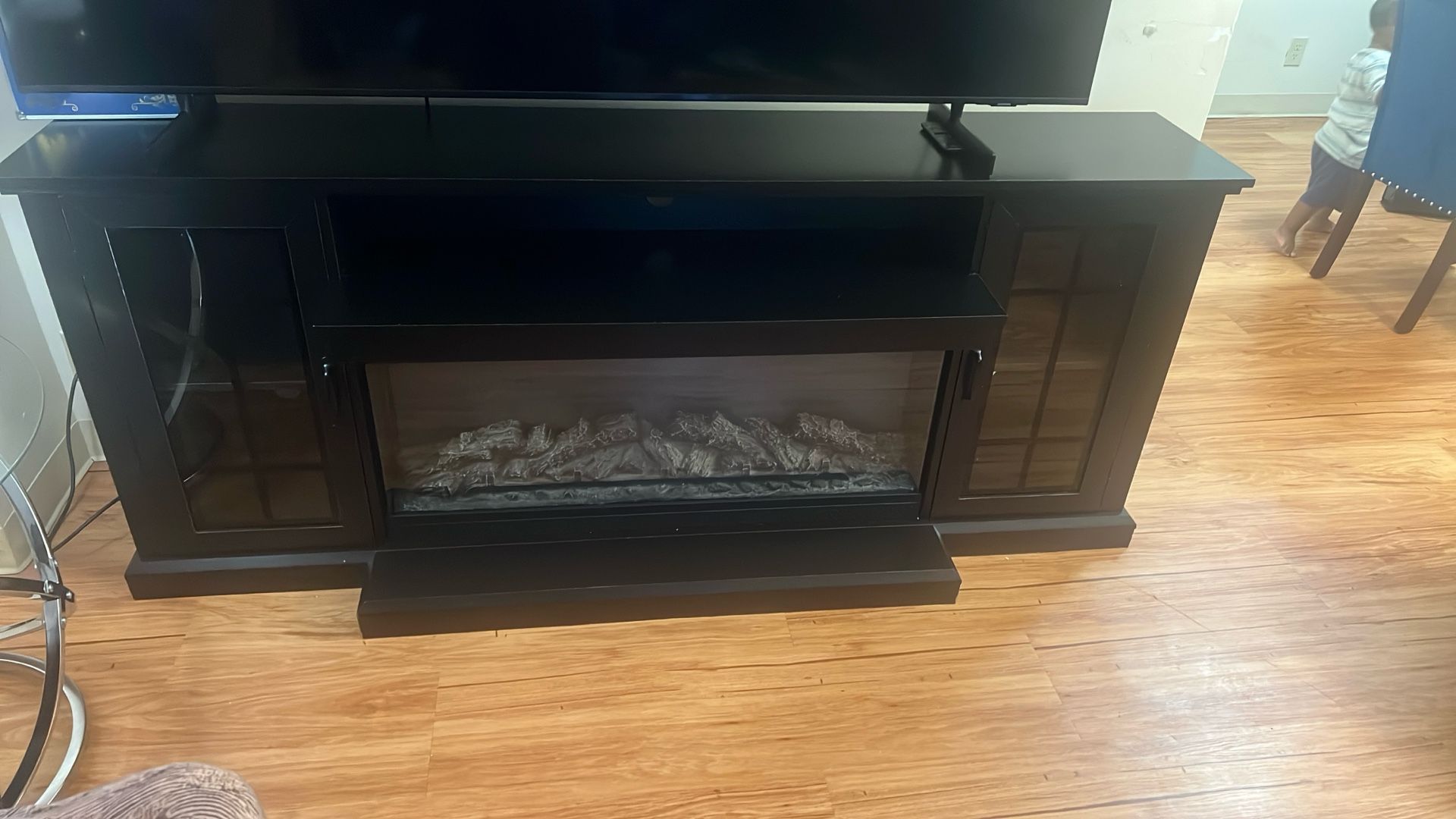 Beautiful Black TV Stand With Heater