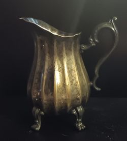 Vintage Wm Rogers 1004 Silver Plated Panel Designed Small Pitcher on Legs
