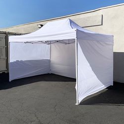 (NEW) $190 Heavy Duty 10x15 ft Popup Canopy with (3 Sidewalls) Instant Shade w/ Carry Bag (2 Colors) 