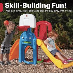 *Sale*.  N.I.B Step2 Game Time Sports Climber, Kids  Playset, Backyard Playground Set, Slide, Climbing Wall, Basketball Hoop, Outside Jungle Gym, For 