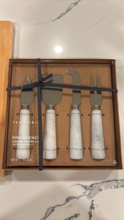 Brand New Pottery Barn Cheese Knife Set with Cheese Board