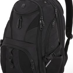 SWISSGEAR 1900 ScanSmart TSA Laptop Backpack Fits 17 Inch Laptop with RFID Protection and Tablet Pocket, Black/Black, 19-Inch