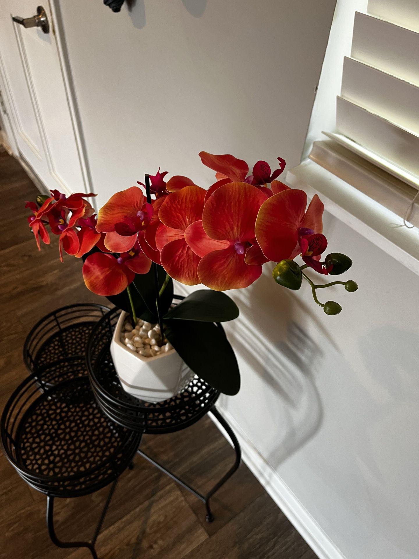 Coral Colored Pink Fake Orchid Decor 