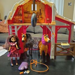 Kids Toy Barn With Horses