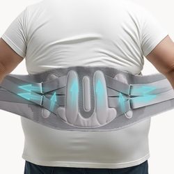 Brand New Plus Size Back Brace for Men Lower Back, Customizable Supports Bars – Fits Waist from 44" to 52" 